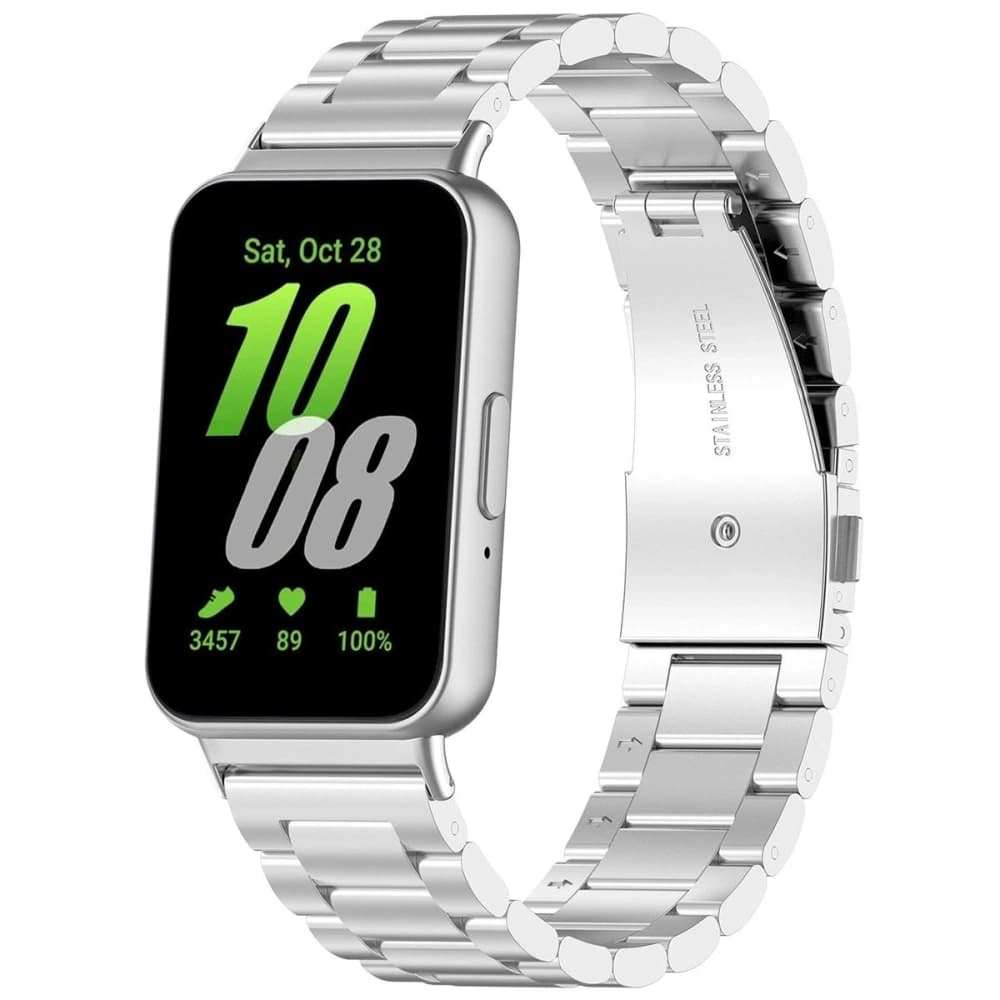 Pásek z nerezové oceli Bizon Strap Watch Aura do Samsung Galaxy Fit 3 stříbrný - 2