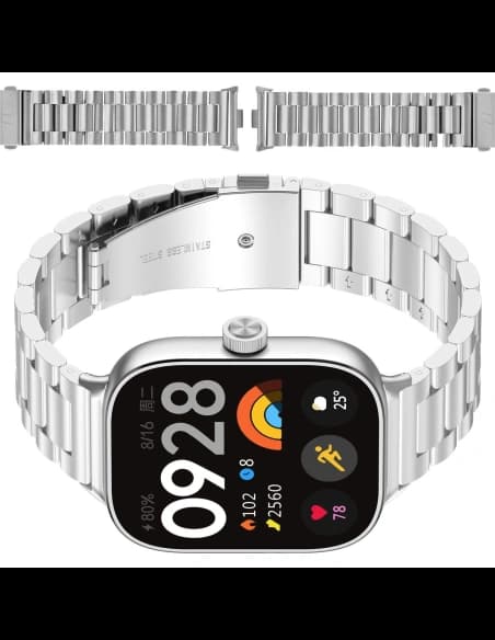 Bizon Strap Uhr Aura Xiaomi Redmi Uhr 4 / Smart Band 8 Pro / 9 Pro silber