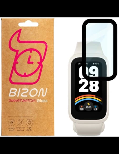 Bizon Glass Watch Edge Hybrid Xiaomi Smart Band 9 Aktiv / Redmi Smart Band 3 schwarz
