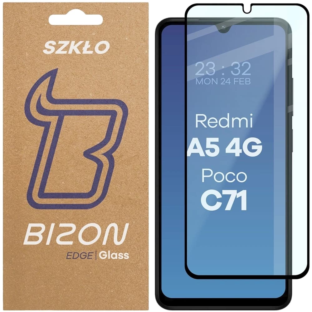 Bizon Glass Edge 2 Xiaomi Redmi A5 4G / Poco C71 black frame