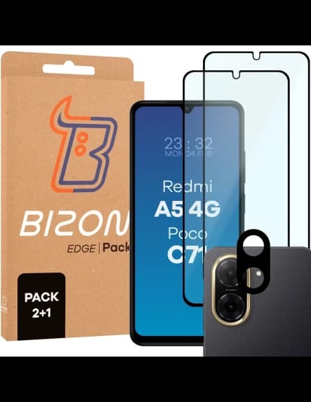 Bizon Edge 2 Pack 2x tempered glass + lens protection Xiaomi Redmi A5 4G / POCO C71 4G
