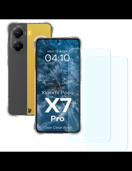 Bizon Case Clear Pack tok + 2x kijelzőüveg Xiaomi POCO X7 Pro-hoz