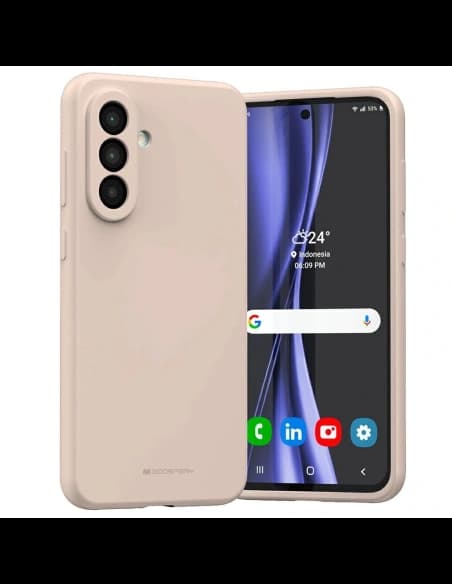 Mercury szilikon tok Samsung Galaxy A56 rózsaszín homokszínű