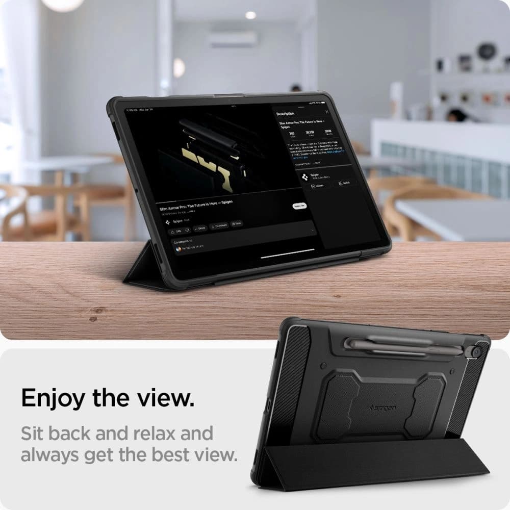 Spigen Rugged Armor Pro Samsung Galaxy Tab S9 11.0 / S10 FE 10.9 X710 / X716b / X520 / X526 Schwarz - 15