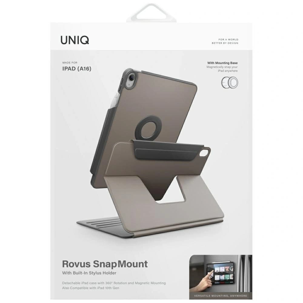 UNIQ Rovus Snapmount Magnetický 360° Otočný Odnímatelný Apple iPad 10,9" 2022 / 11" 2025 šedý - 10