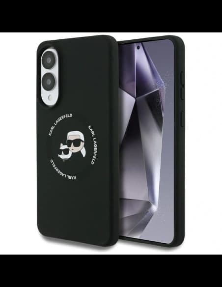 Karl Lagerfeld Silicon Dublu Capete și Cerc MagSafe Samsung Galaxy S25 Edge negru