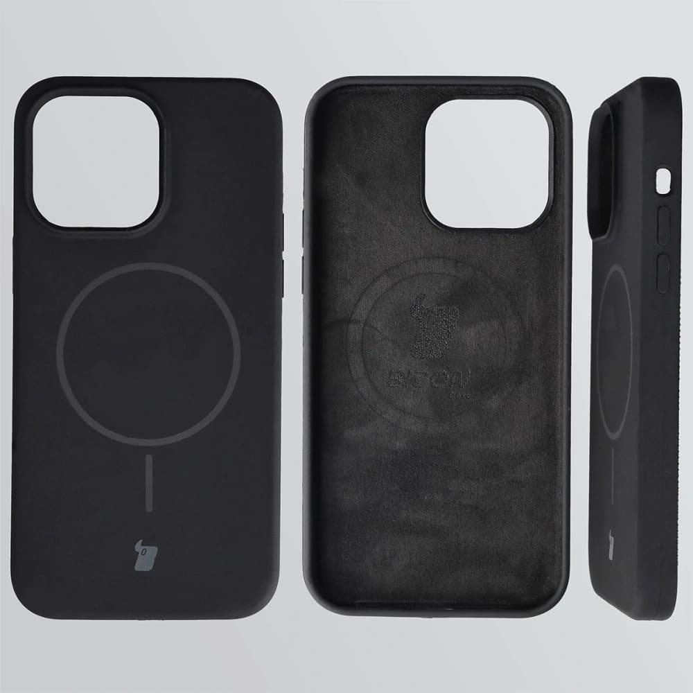 Silikonowe etui z pierścieniem magnetycznym Bizon Soft Case Magnetic do iPhone 14 Pro Max, czarne - 5