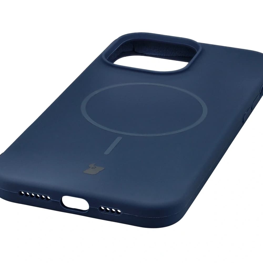 Husa moale Bizon cu magnet pentru Apple iPhone 14 Pro Max, albastru marin - 3