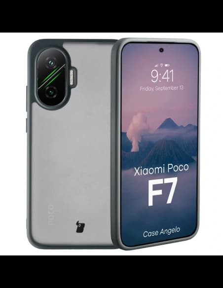 Bizon Case Angelo Xiaomi POCO F7 semi-transparent with a gray frame