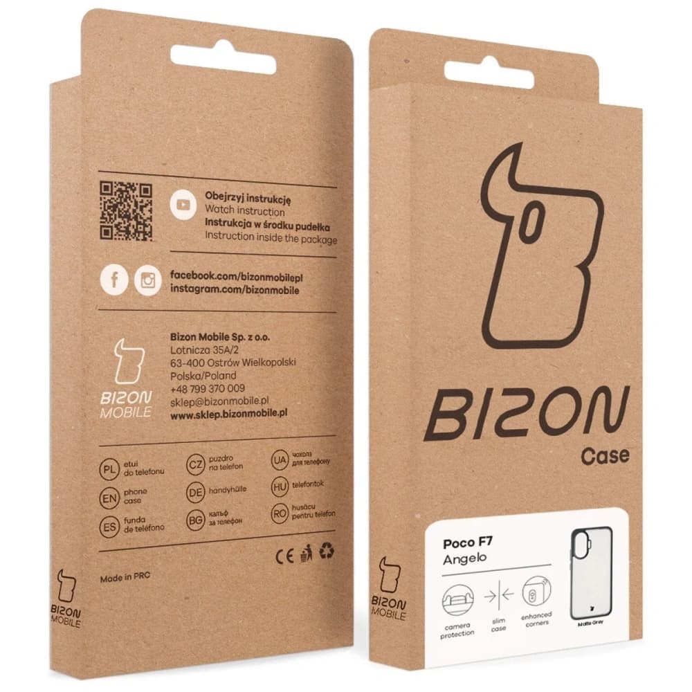 Bizon Case Angelo Xiaomi POCO F7 halbtransparent mit grauem Rahmen - 7