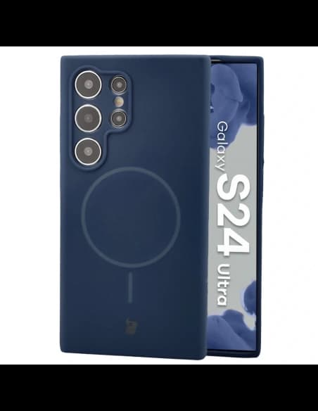 Husă moale Bizon Magnetic pentru Samsung Galaxy S24 Ultra, albastru închis
