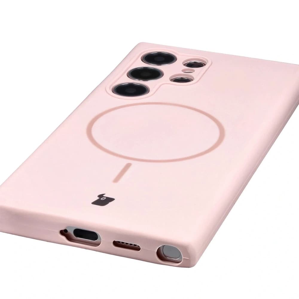 Husă soft magnetic Bizon pentru Samsung Galaxy S24 Ultra, roz pastel roz. - 3