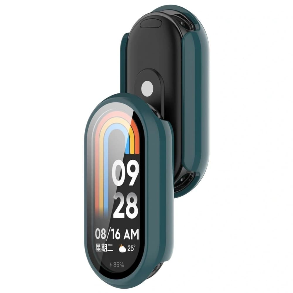 Bizon Case+Glass Uhr Xiaomi Smart Band 10 dunkelgrün