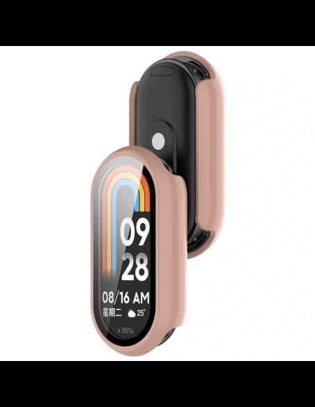 Bizon Case+Glass Uhr Xiaomi Smart Band 10 pink