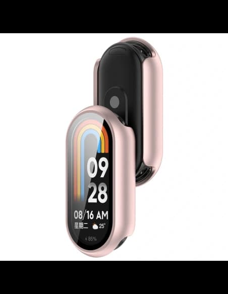 Bizon Case+Glass Uhr Xiaomi Smart Band 10 hellrosa