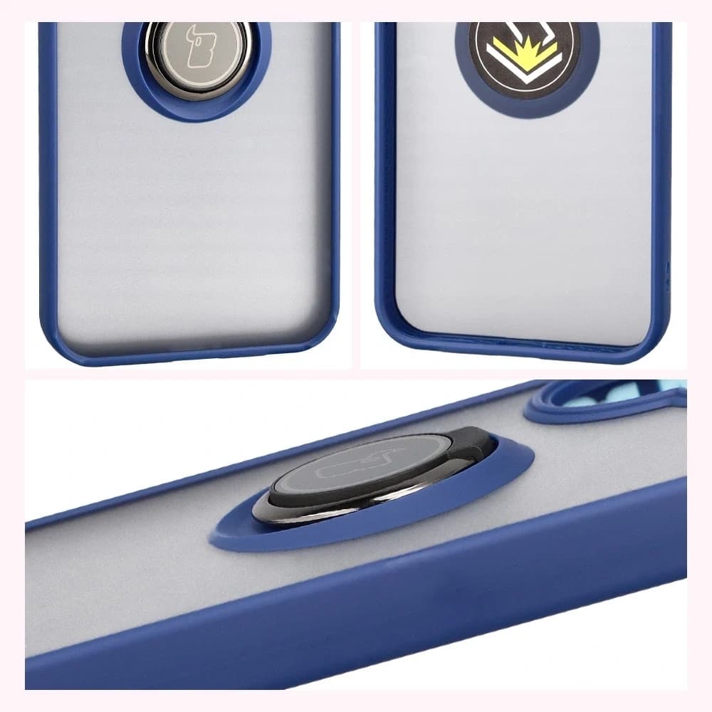 Bizon Case Hybrid Ring Xiaomi POCO F7 fumuriu cu albastru marin - 4