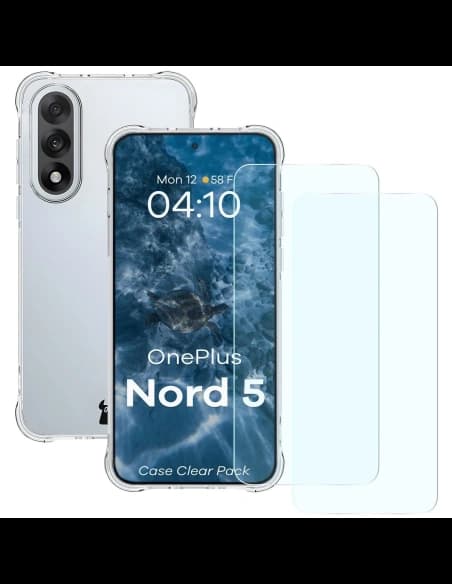 Bizon Case Clear Pack pouzdro + 2x tvrzené sklo OnePlus Nord 5