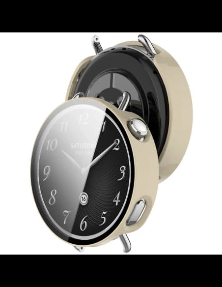 Bizon Case+Glas Uhr Xiaomi Watch S4 41mm beige