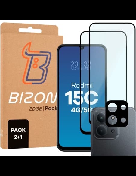 Bizon Edge Pack 2x képernyő üveg + kamera üveg Xiaomi Redmi 15C 4G / 5G
