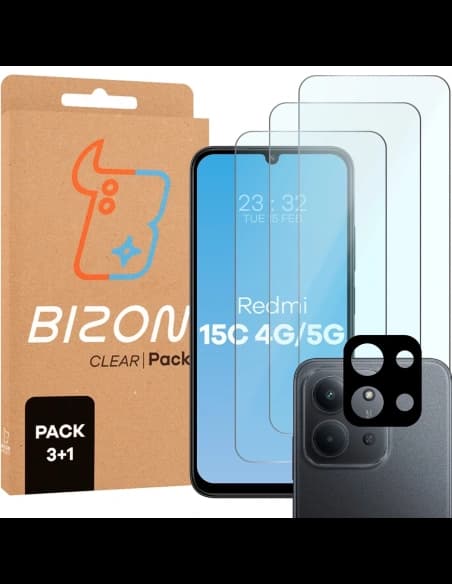 Bizon Clear 3x képernyőüveg + kameraüveg Xiaomi Redmi 15C 4G / 5G
