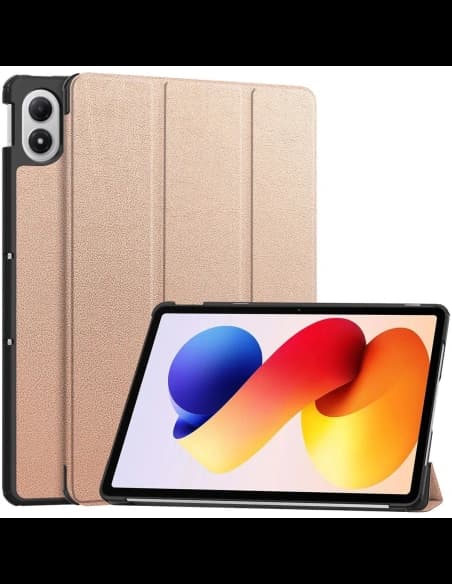 Etui z klapką Bizon Case Tab Croc do Xiaomi Redmi Pad 2 Pro różowozłote