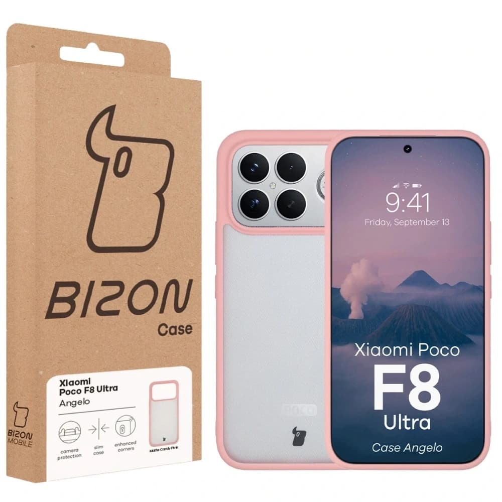 Bizon Case Angelo Xiaomi POCO F8 Ultra semi-transparent with a light pink frame - 6