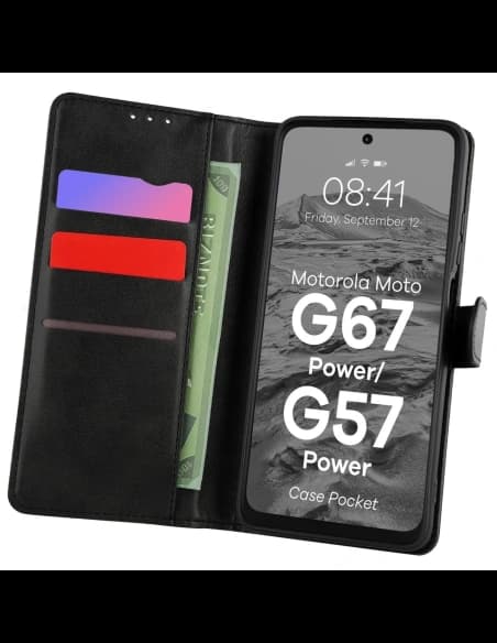 Bizon Case Pocket Motorola Moto G57 Power / G67 Power fekete