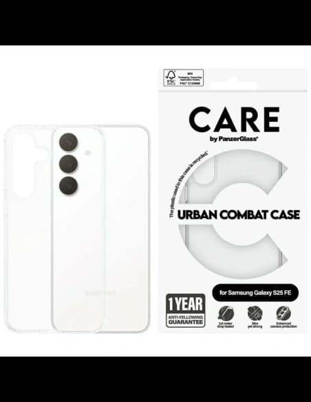 Etui CARE by PanzerGlass Flagship Urban Combat do Samsung Galaxy S25 FE przezroczysty