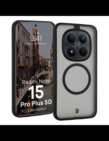 Bizon Case MatteO Magnetic Xiaomi Redmi Note 15 Pro+ Plus 5G rauchschwarz