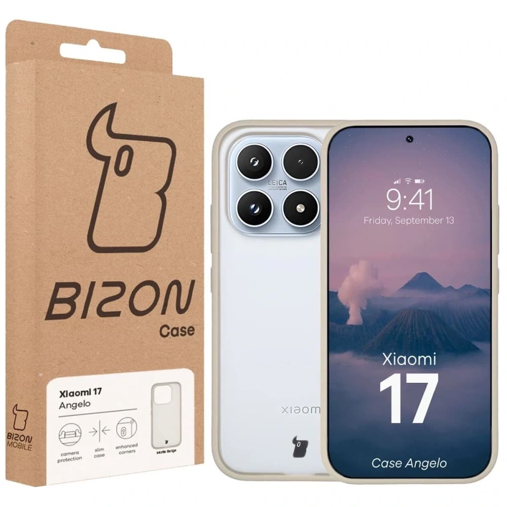 Bizon Case Angelo Xiaomi 17 semi-transparent with a beige frame - 6